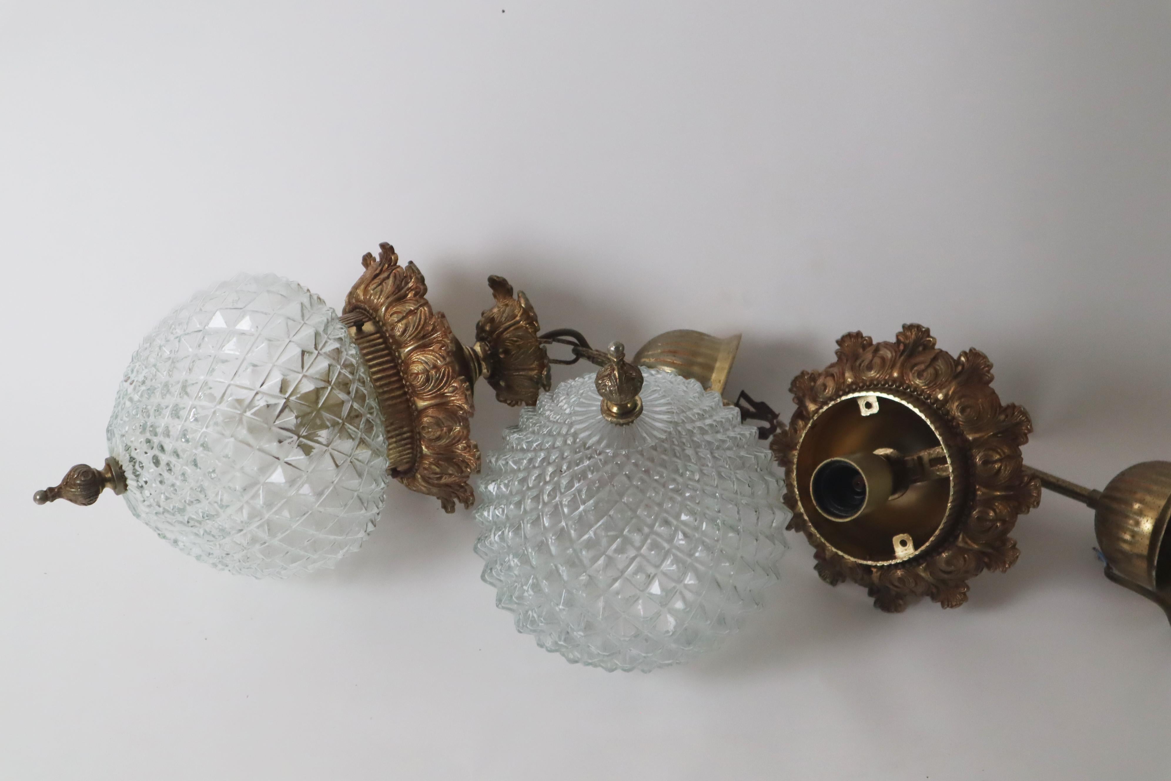 Gilded Hollywood Regency Pineapple Lantern Lamp, Belgium 1970s For Sale 11