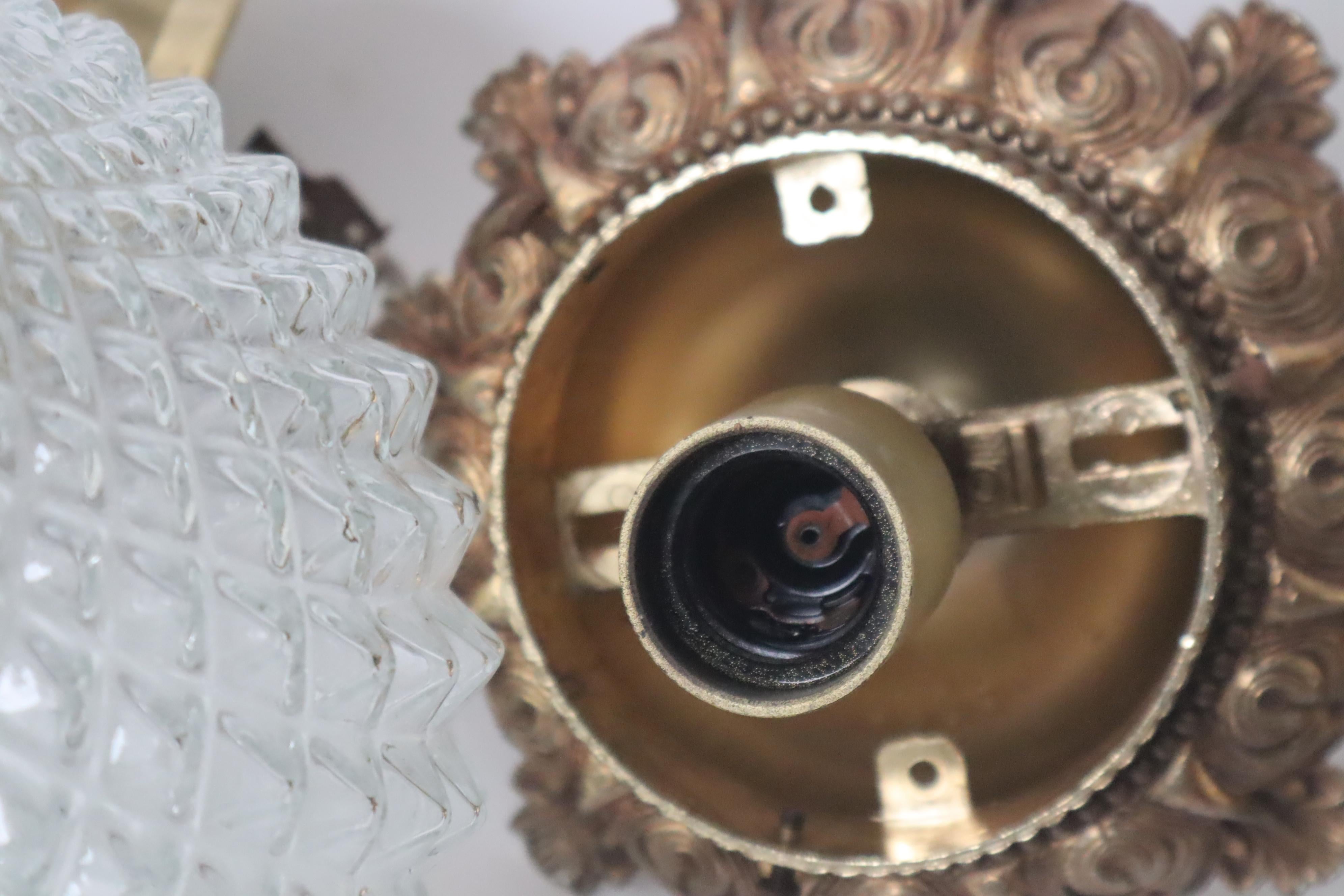 Gilded Hollywood Regency Pineapple Lantern Lamp, Belgium 1970s For Sale 12