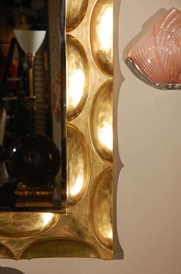Modern Gilded Honeycomb Mirror by Bryan Cox For Sale
