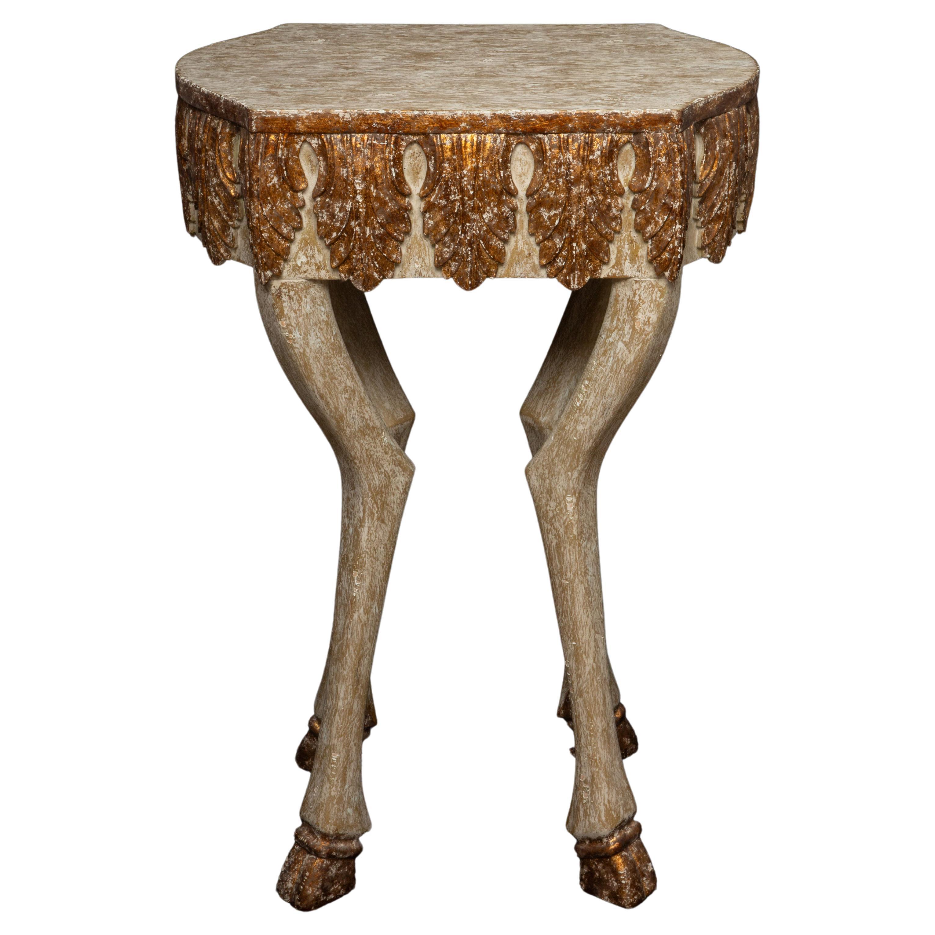 Gilded Hoof "Hoofy" Leg Side/End Table by Creel and Gow For Sale