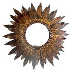 Gilded Iron Chandelier with Leaves
