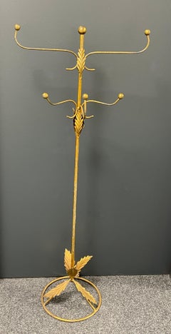 Gilded Iron Clothes Rack Toleware Hollywood Regency Style, Vintage Italy