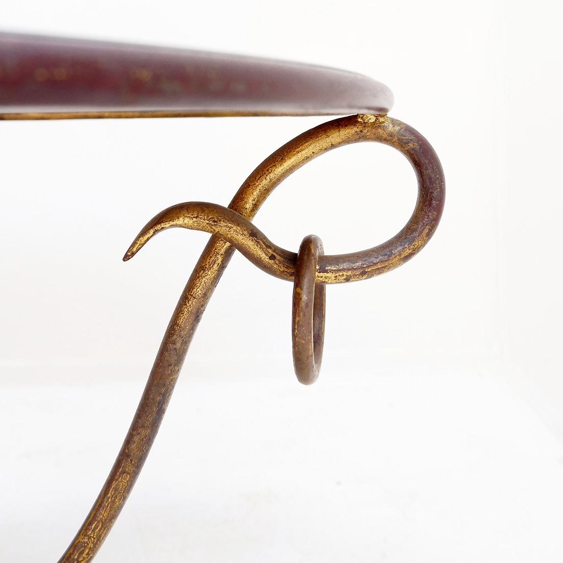 Gilded Iron Coffee Table by René Drouet - 1940s For Sale 4