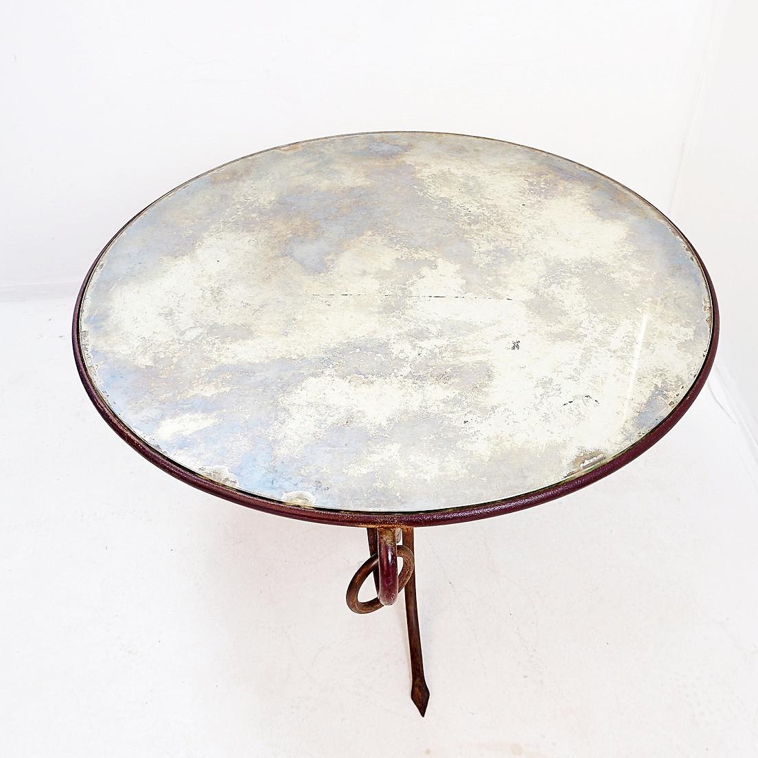 Gilded Iron Coffee Table by René Drouet - 1940s For Sale 5