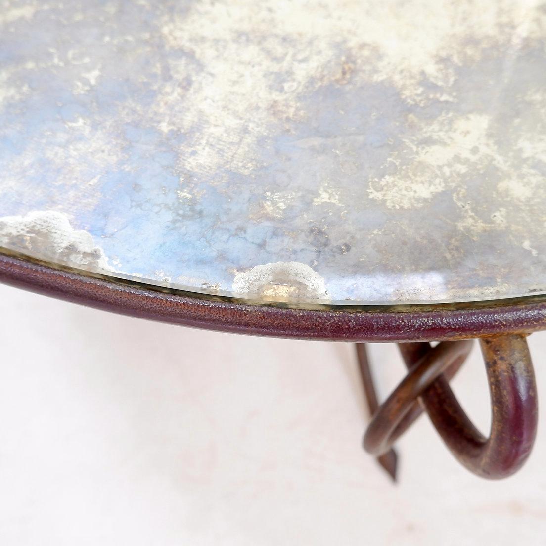 French Gilded Iron Coffee Table by René Drouet - 1940s For Sale