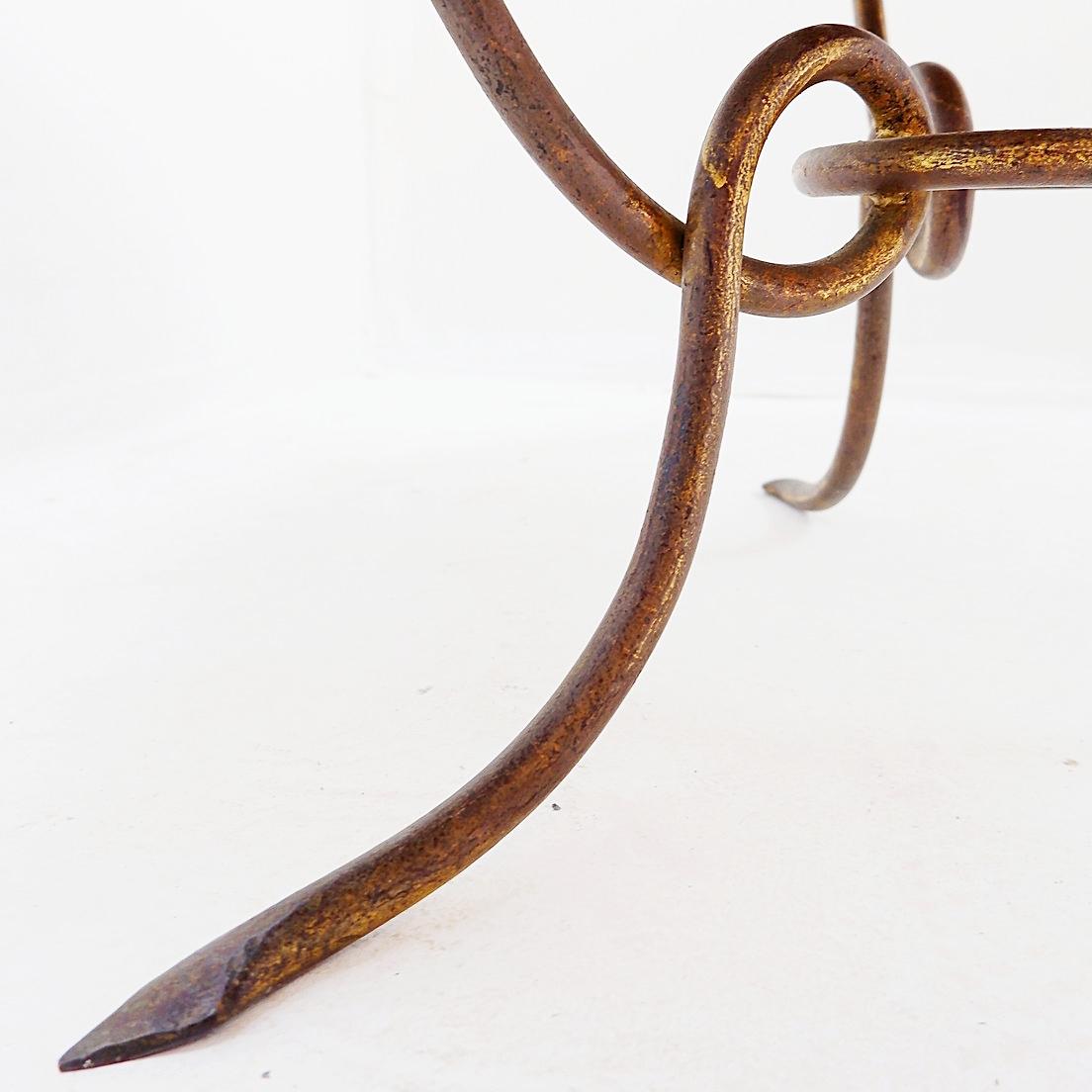 Gilded Iron Coffee Table by René Drouet - 1940s In Good Condition For Sale In Linkebeek, BE