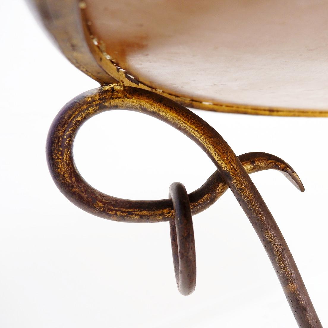 Glass Gilded Iron Coffee Table by René Drouet - 1940s For Sale