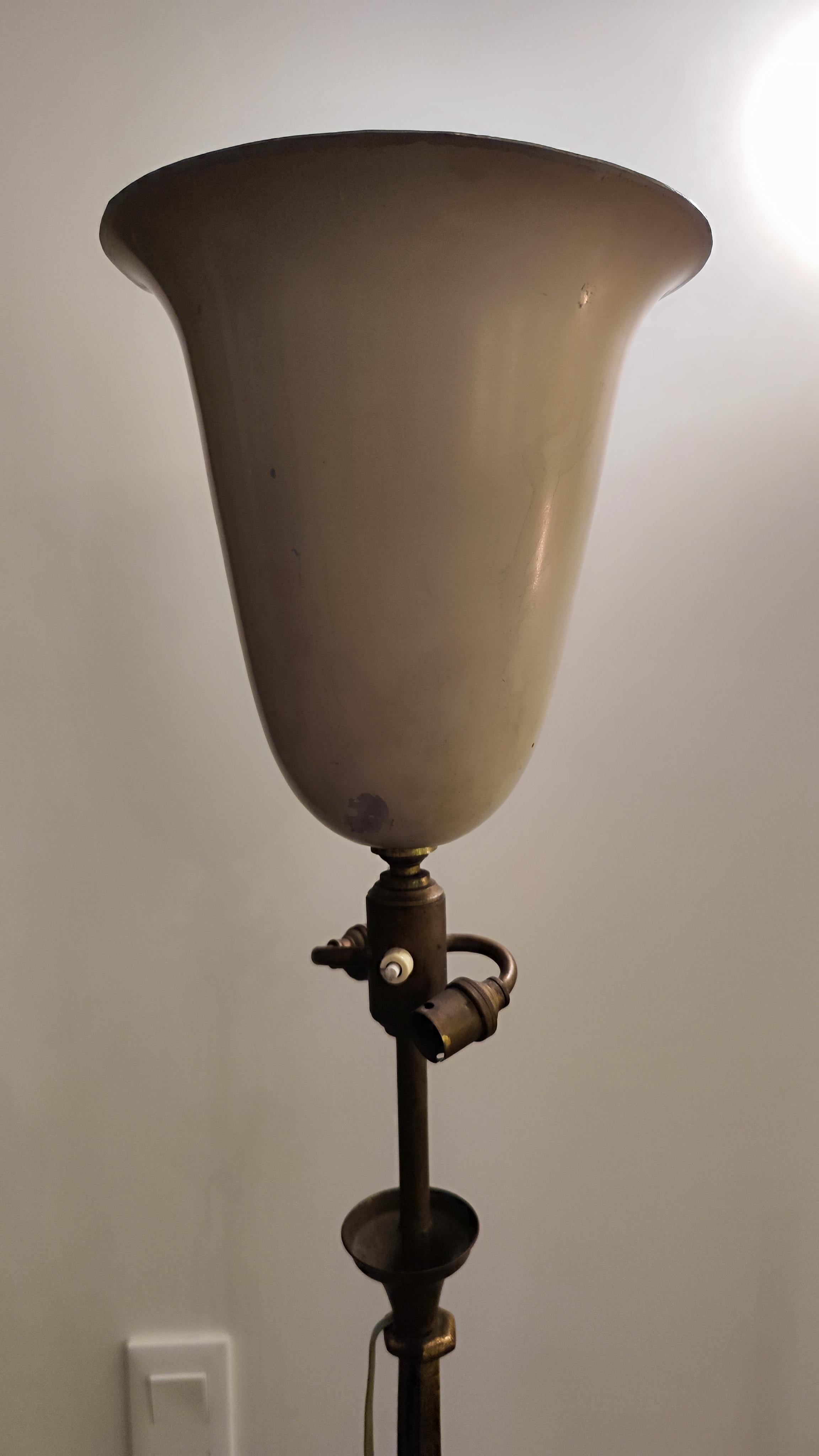 Gilded iron floor lamp from Maison Ramsay - 50s/60s- France For Sale 7