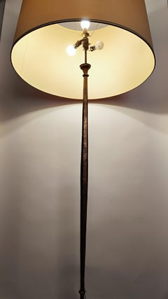 Gilded iron floor lamp from Maison Ramsay - 50s/60s- France