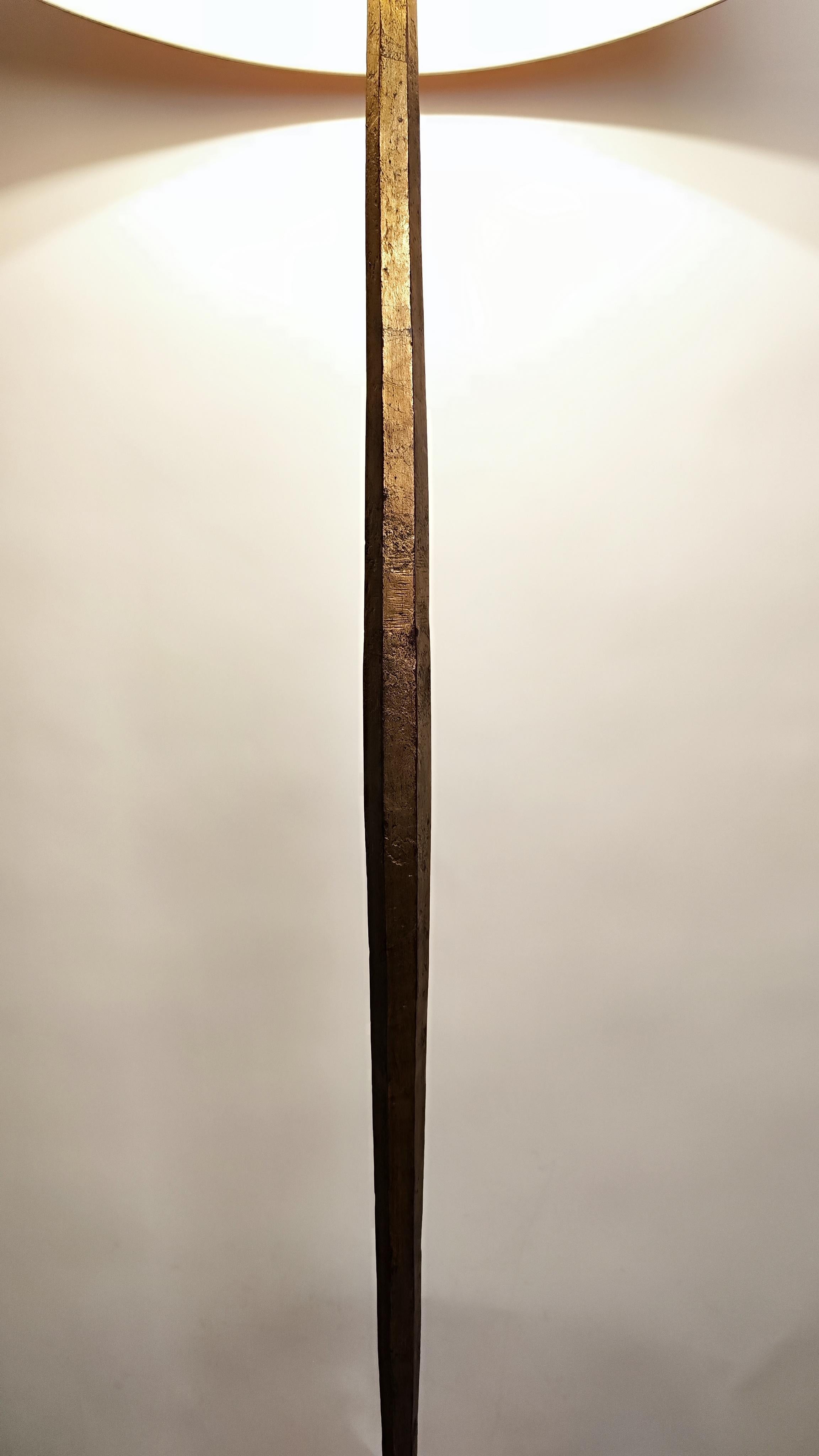 Gilded iron floor lamp from Maison Ramsay - 50s/60s- France For Sale 3