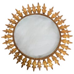 Gilded Iron Leaf Flush Mount Chandelier
