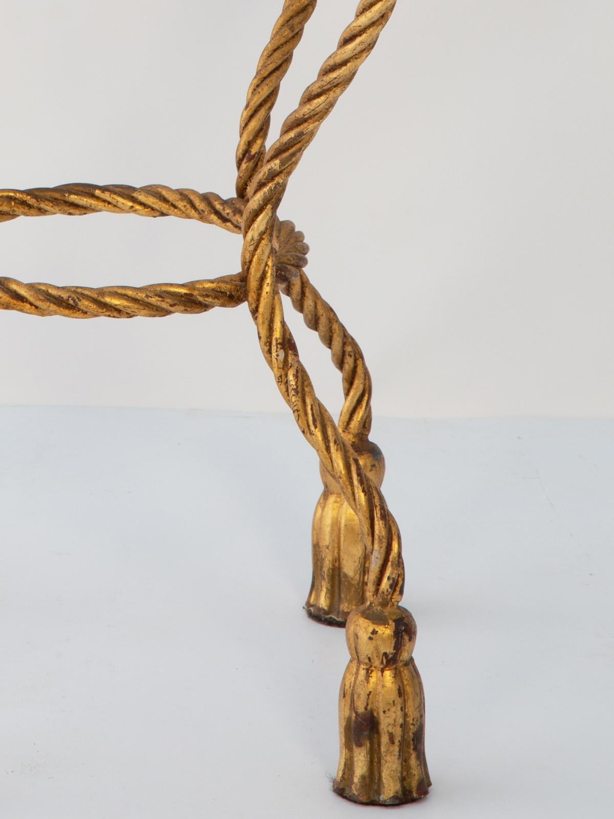 Gilded-Iron Rope and Tassel Accent Table (Italienisch) im Angebot