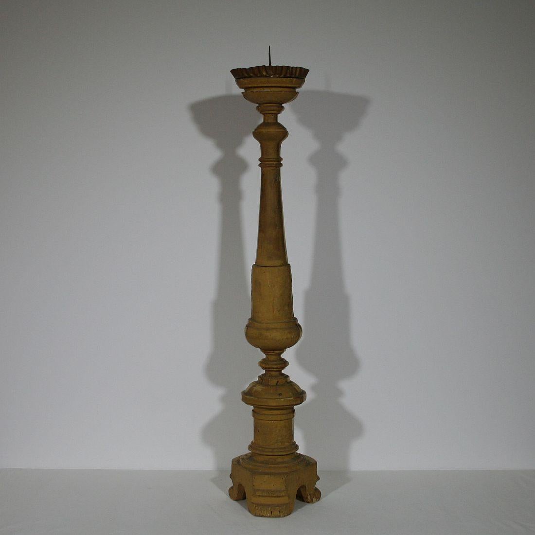 18th Century and Earlier Gilded Italian 18th Century Neoclassical Wooden Candlestick