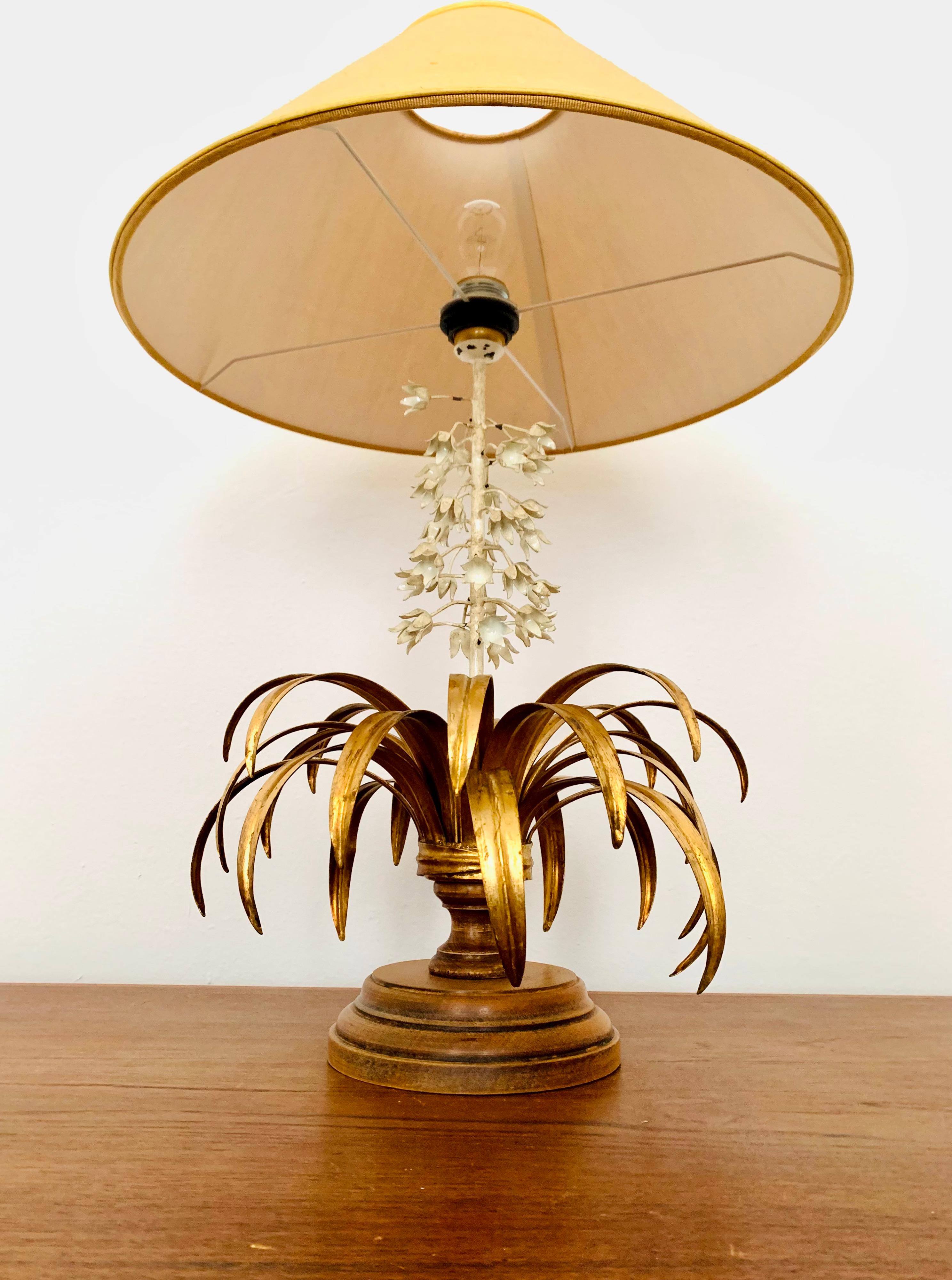 Metal Gilded Italian Hollywood Regency Table Lamp by Hans Kögl