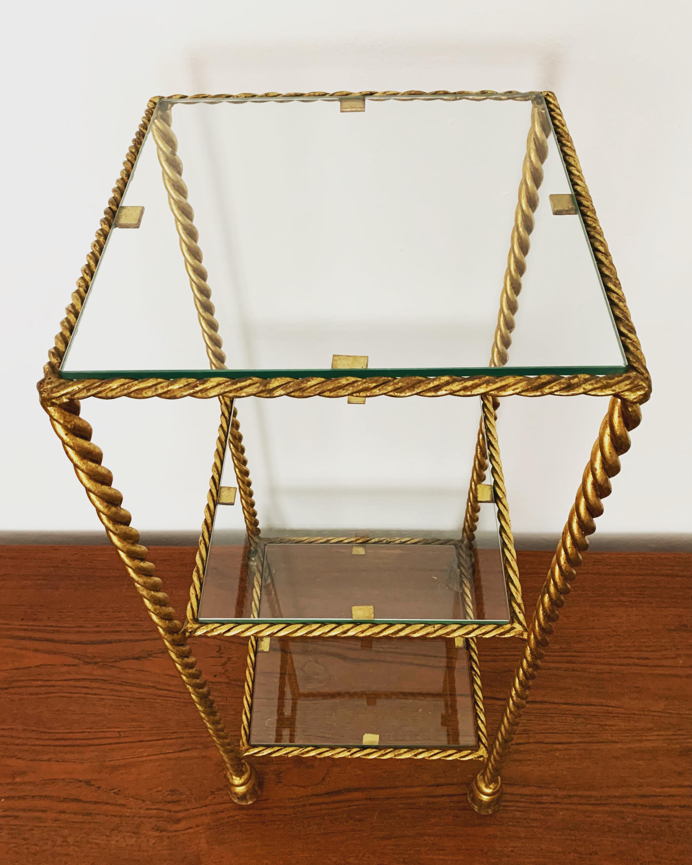 Scaffale italiano dorato in vendita 1