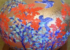 Japanese Contemporary Imari Gilded Porcelain Vase by Master Artist