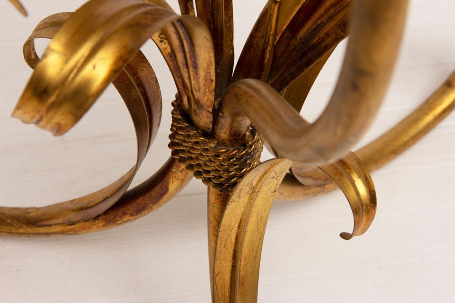 German Gilded Lilly Side Table by Hans Kogl