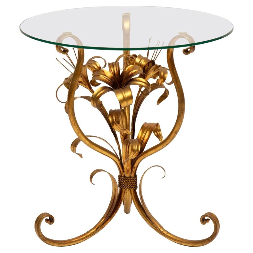 Gilded Lilly Side Table by Hans Kogl