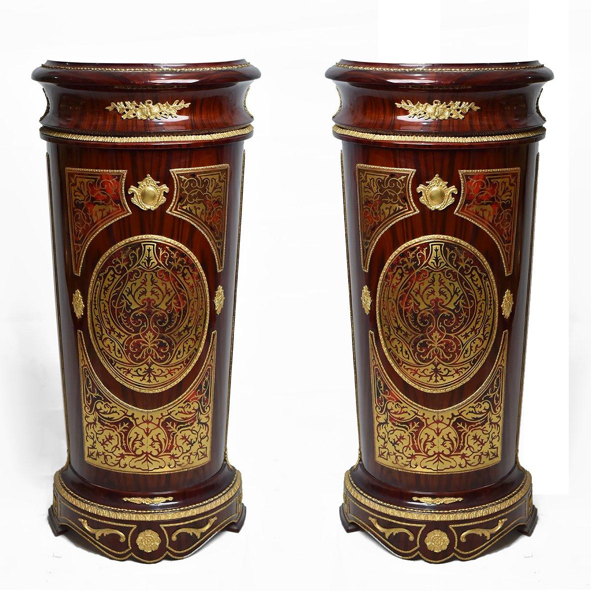 A fantastic Gilded Louis XV style Boulle pedestal (2 Set), 20th century.

One of the greatest tragedies in history that Louis XV, who stayed on a throne for 59 years, wasn’t expected to be a king because he was the youngest of three sons for the