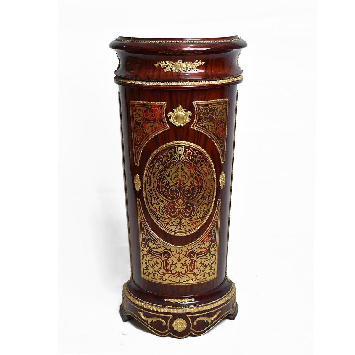 European Gilded Louis XV Style Boulle Pedestal '2 Set', 20th Century For Sale