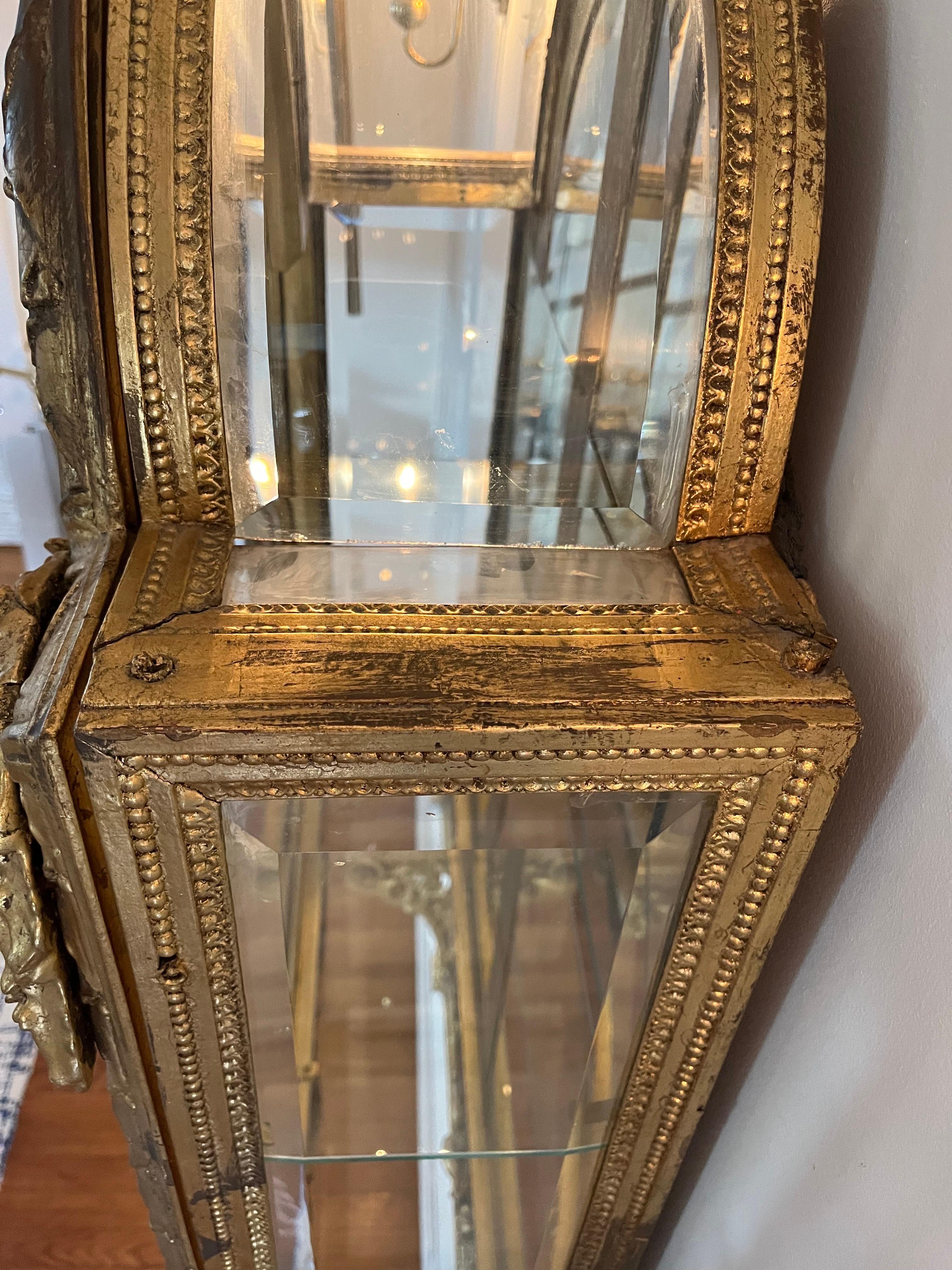 Gilded Louis XVI Hanging Wall Vitrine For Sale 7