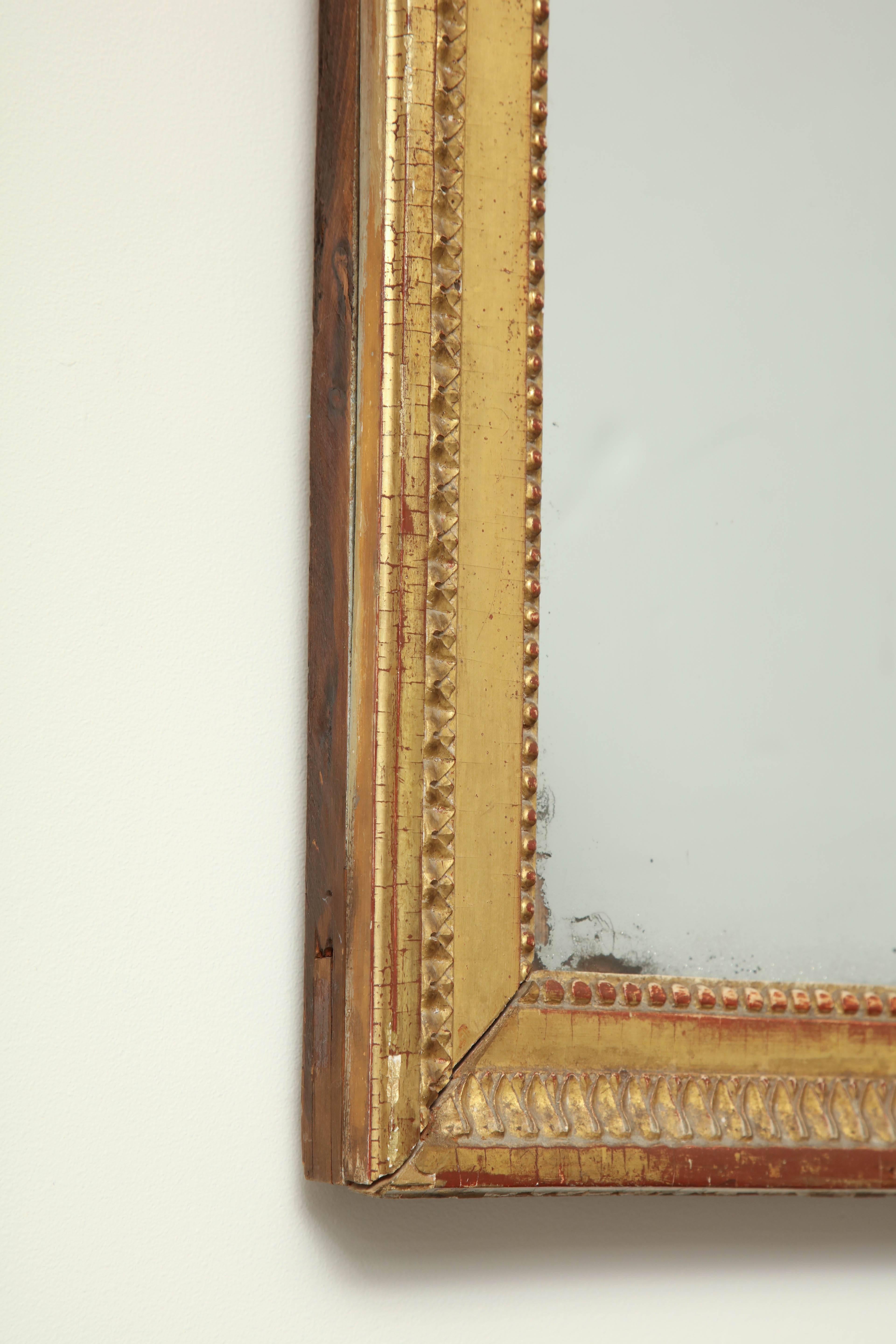 Gilded Louis XVI Mirror, circa 1780 In Good Condition In New York, NY