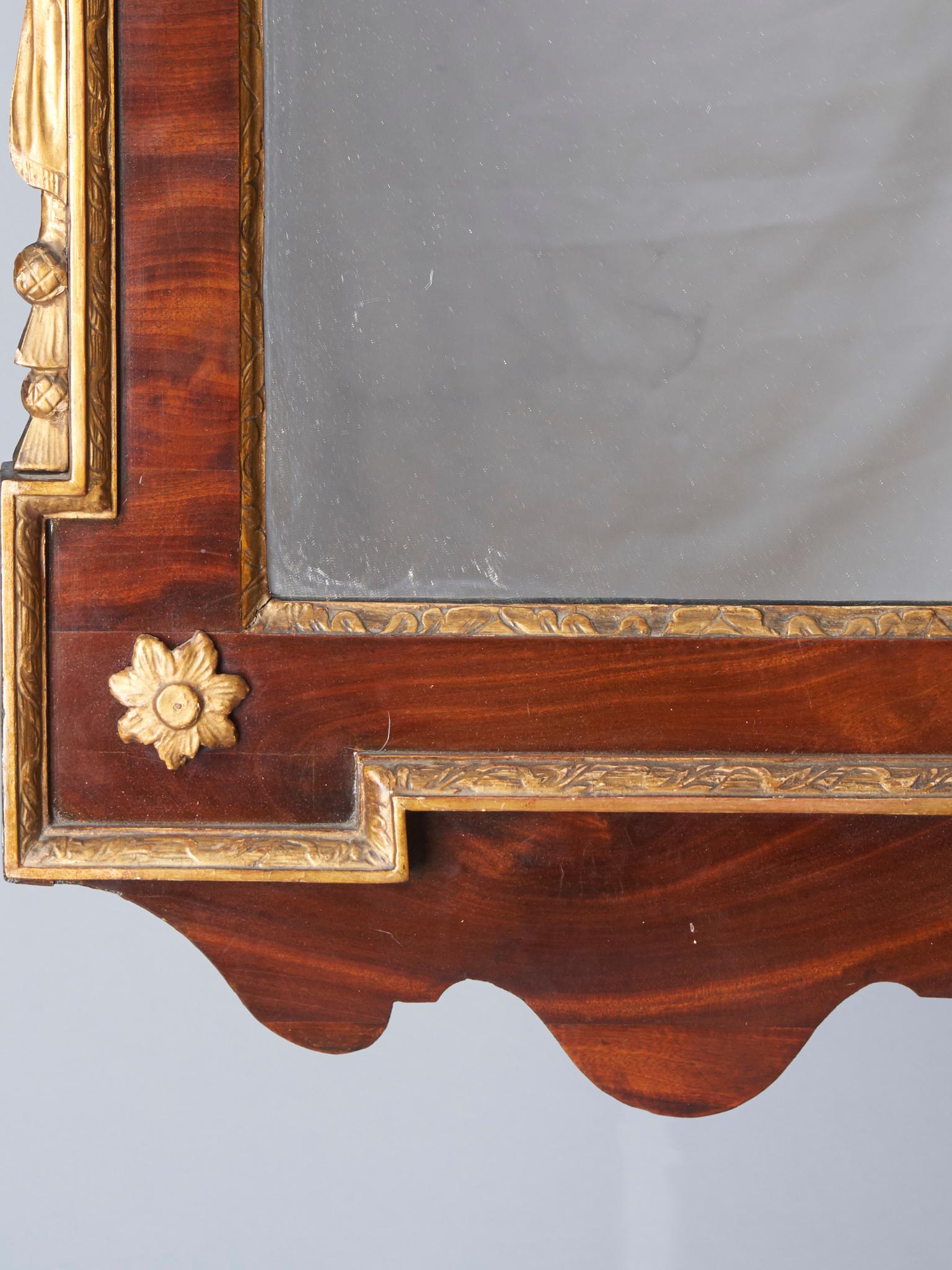 Chippendale Gilded Mahogany Constitutional Mirror For Sale