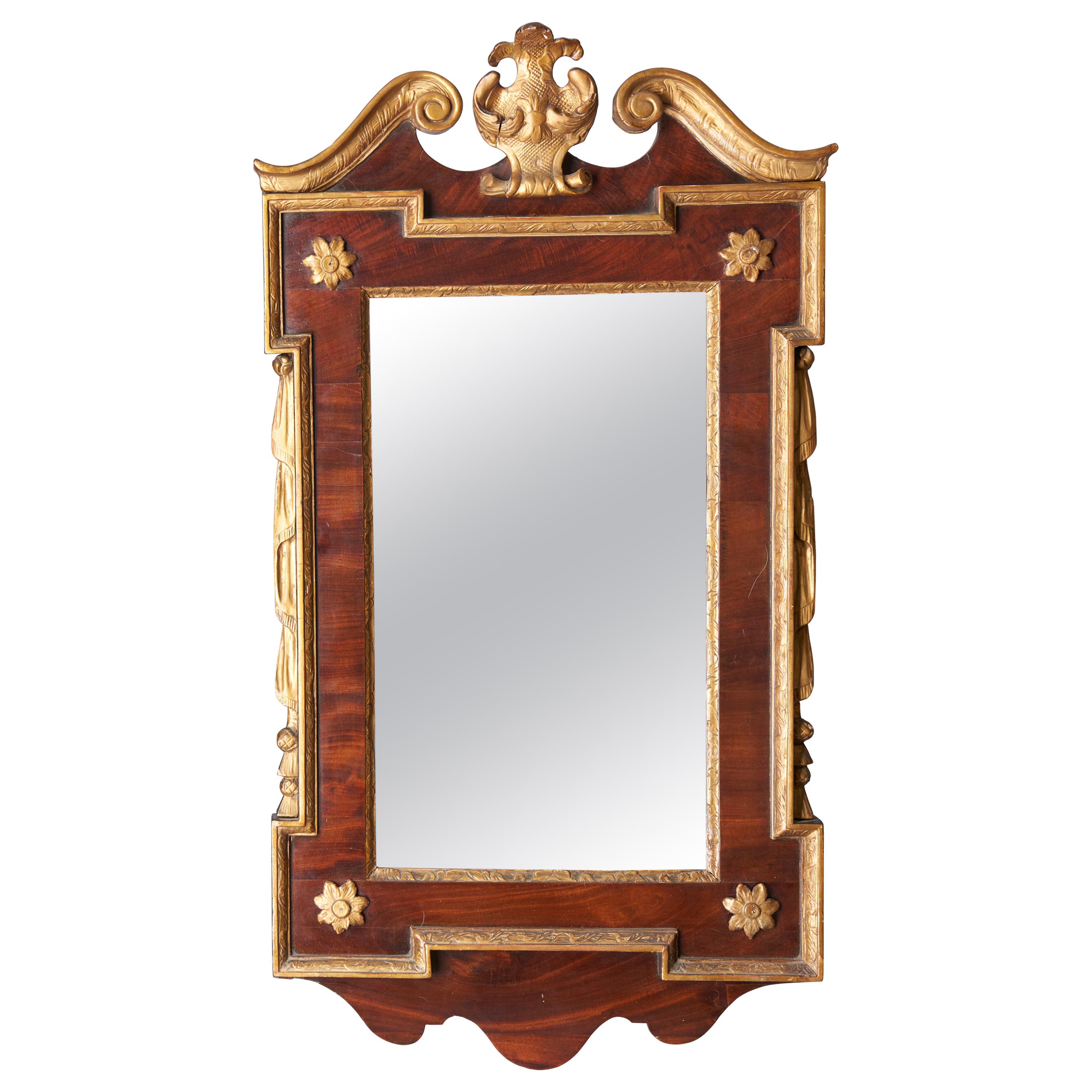 Gilded Mahogany Constitutional Mirror For Sale