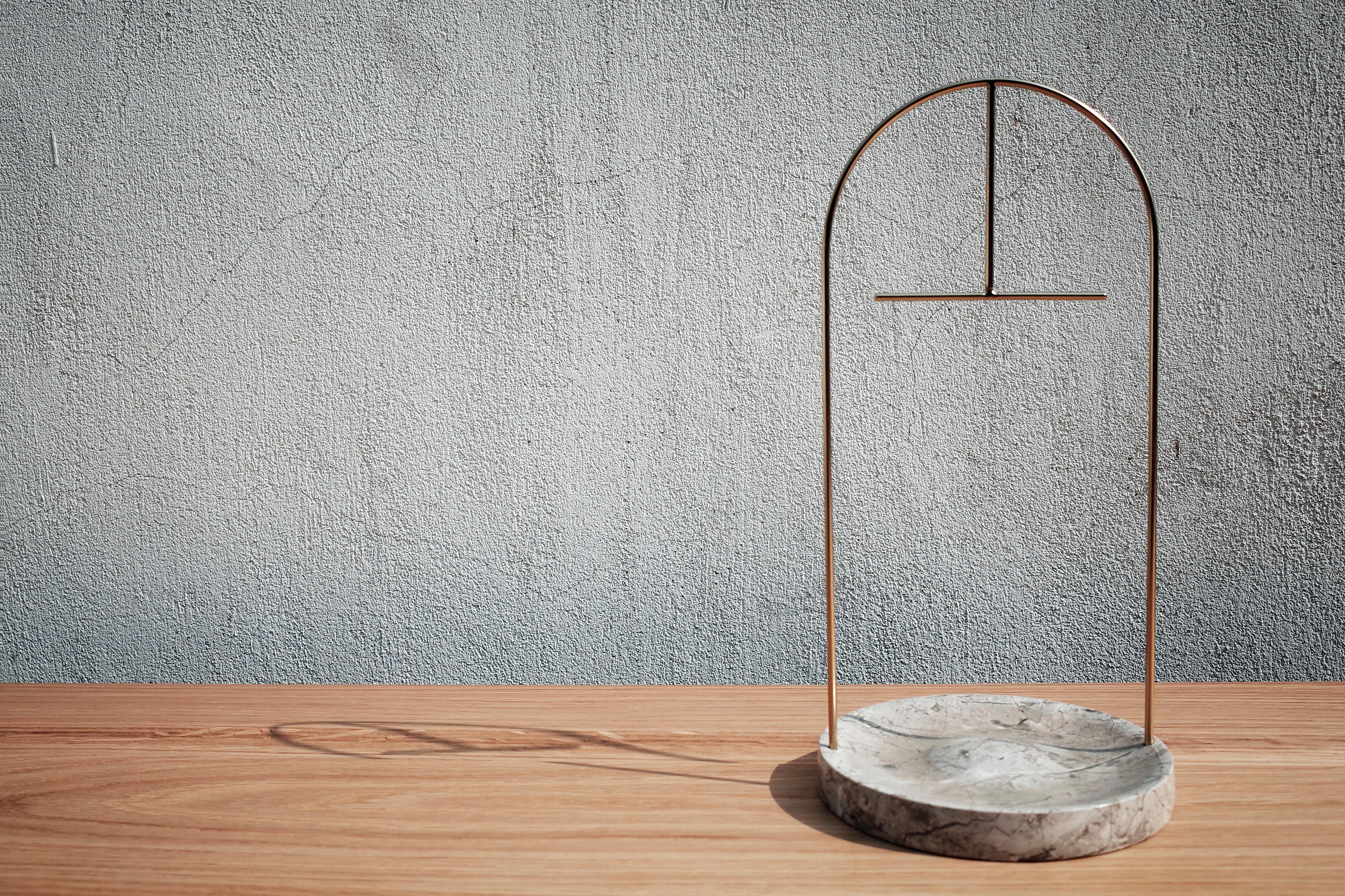 Hand-Crafted Gilded Marble Jewellery Stand For Sale