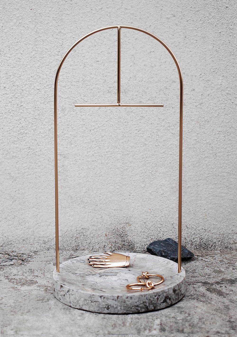 Contemporary Gilded Marble Jewellery Stand  For Sale