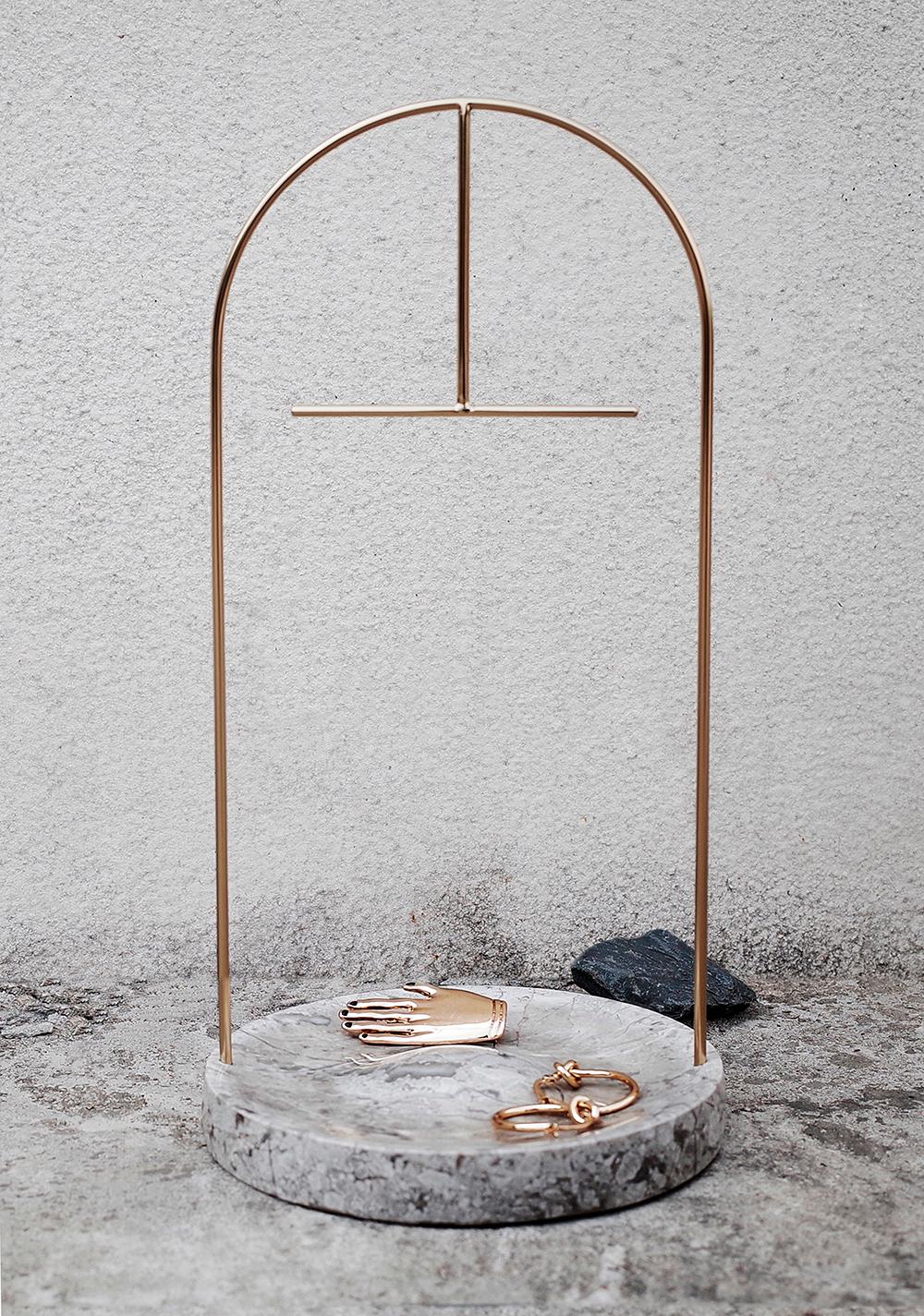 Contemporary Gilded Marble Jewellery Stand For Sale