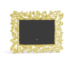 Gilded Metal Photo Frame with Ginkgo Leaf Motif.