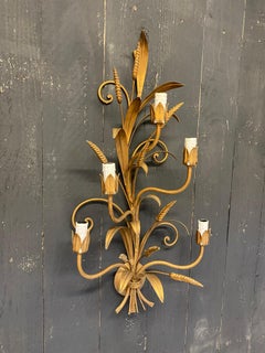 Gilded Metal Sconce 'Style Baguès', circa 1950