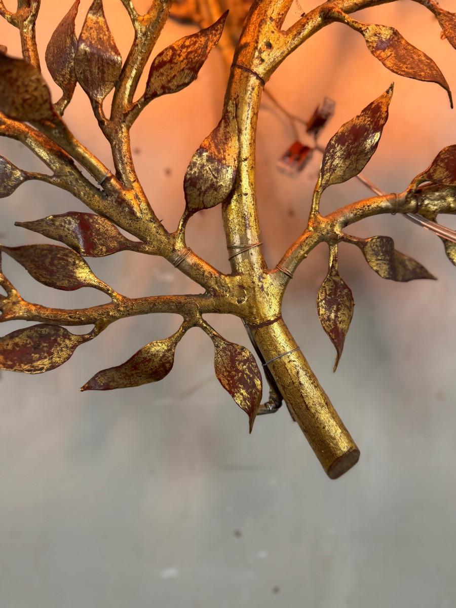 Applique in metallo dorato, fogliame, Francia, circa 1950 in vendita 1