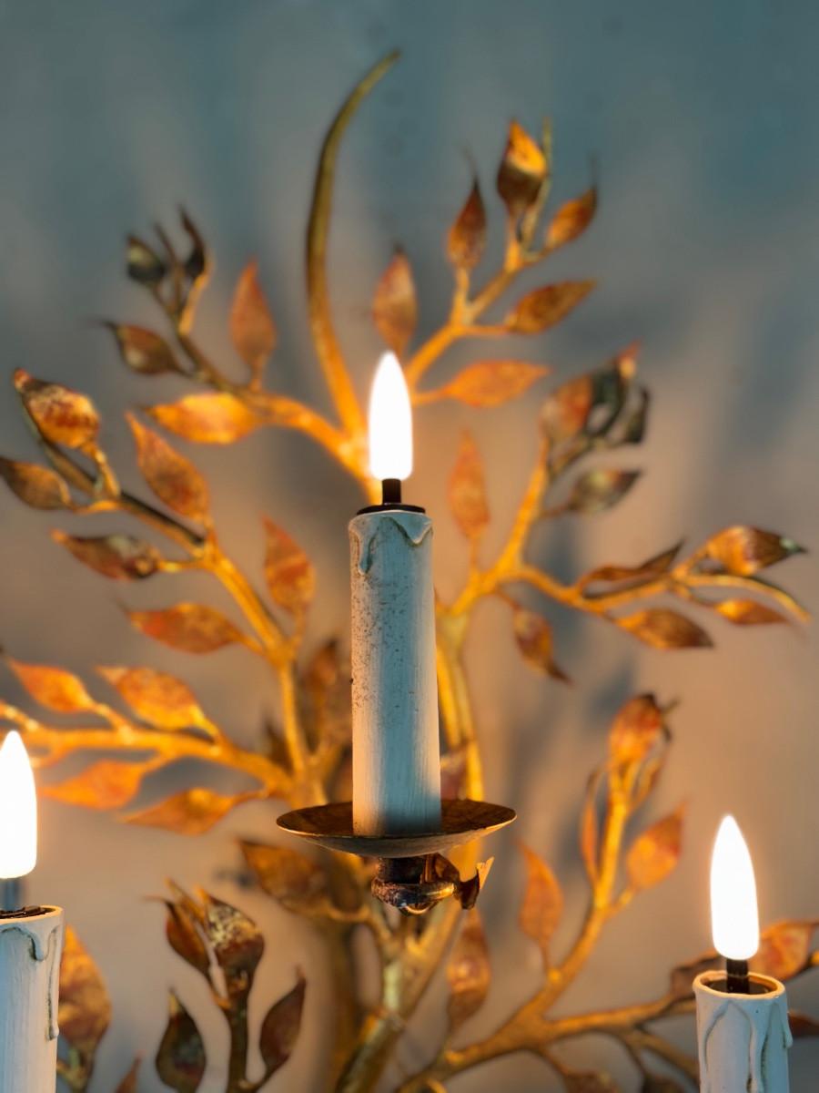 Applique in metallo dorato, fogliame, Francia, circa 1950 in vendita 3