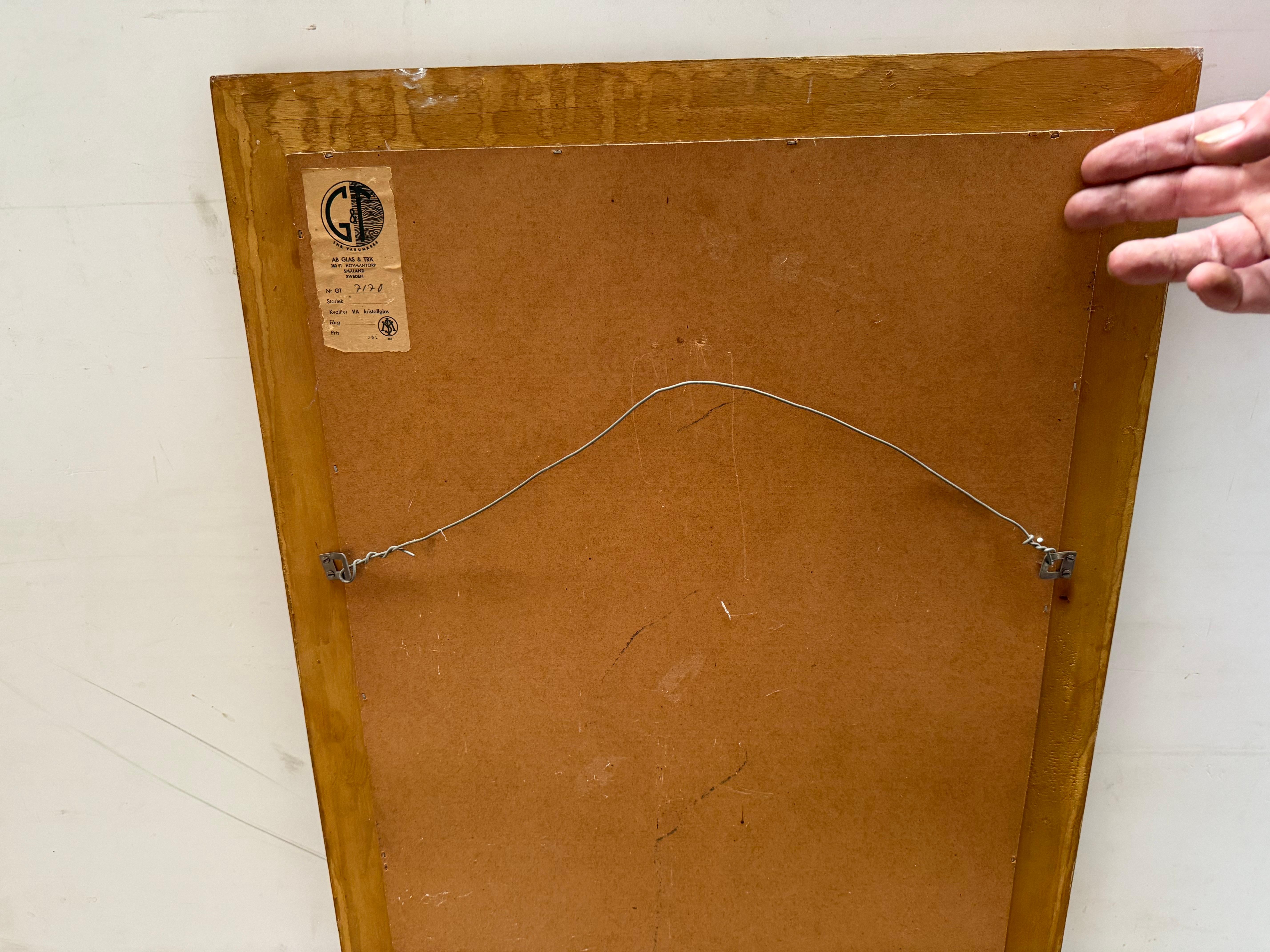 Gilded Mid-Century Modern Scandinavian Harlequin Mirror, 1950s For Sale 6