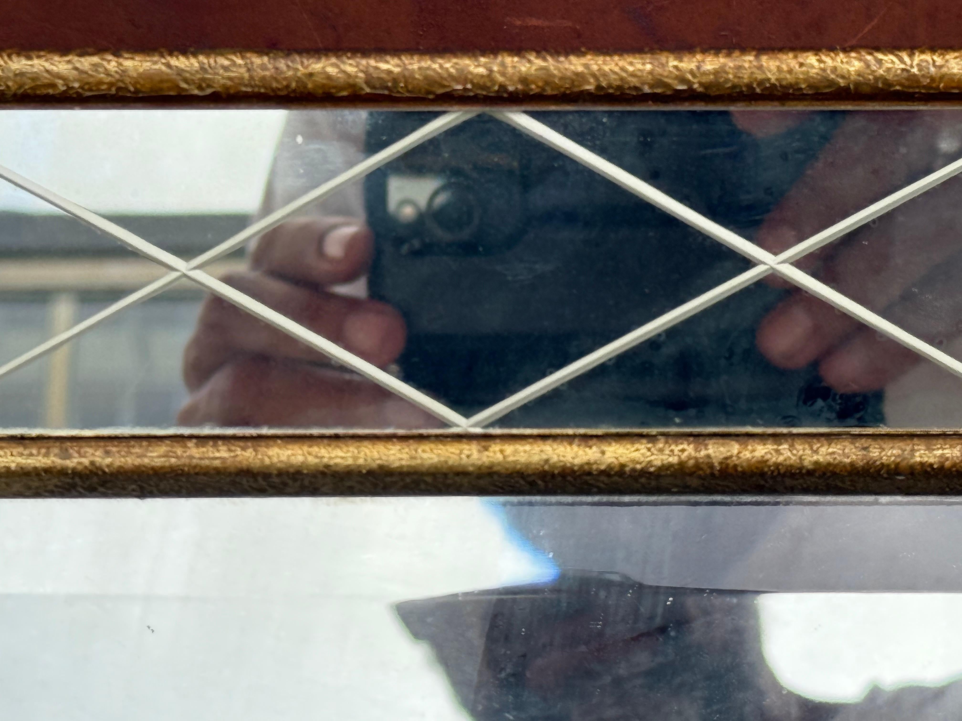 Gilded Mid-Century Modern Scandinavian Harlequin Mirror, 1950s For Sale 4