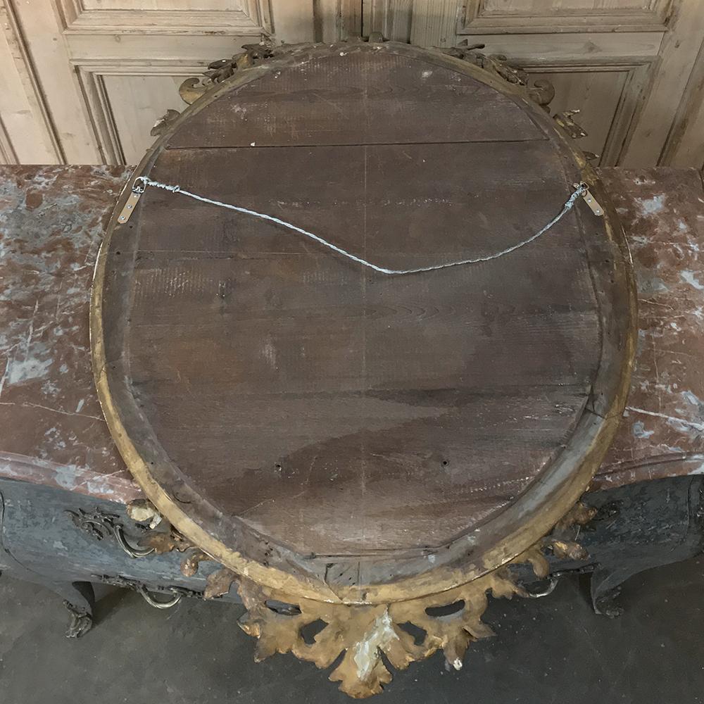 Gilded Mirror, 19th Century French Louis XVI Oval For Sale 6