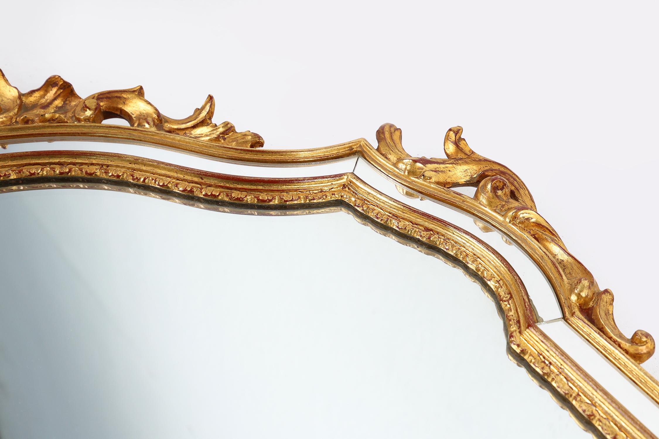 Vergoldeter Spiegel von Deknudt Belgien im Stil Louis XV (20. Jahrhundert)