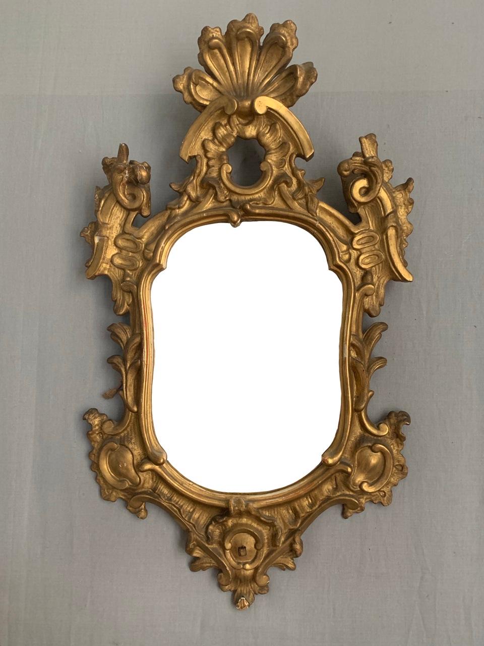 Miroir doré style Régence 19ème siècle Bon état - En vente à Beuzevillette, FR