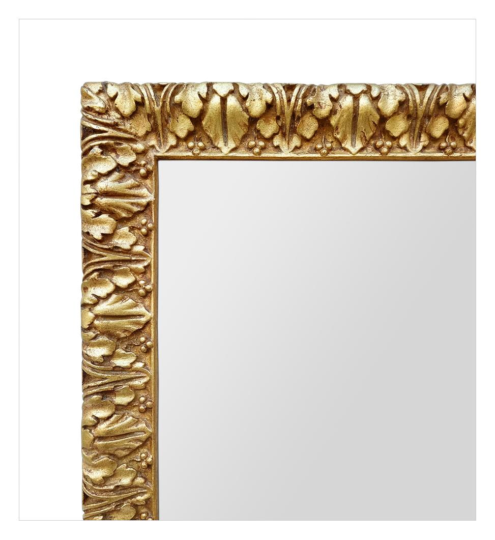 French Gilded Mirror With Acanthus Leaf Decoration, 17th-century Italian Inspiration For Sale
