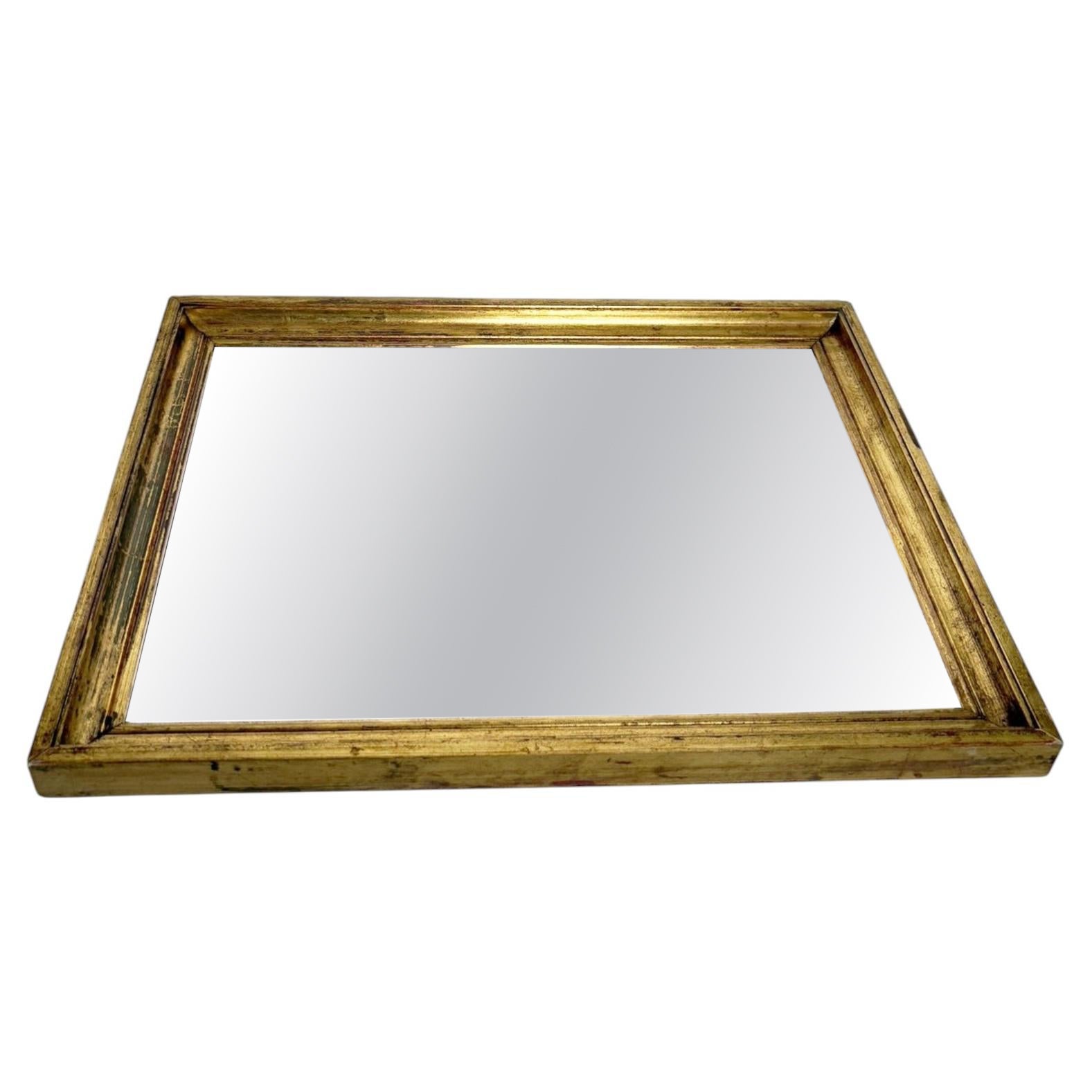 Gilded mirror with gold leaf, 20th century, beautiful antique patina