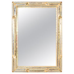 Gilded Multi-Faceted Italian Venetian Hollywood Regency Italian Wall Mirror