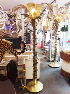 Gilded Murano Glass Floor Lamp Set of Two