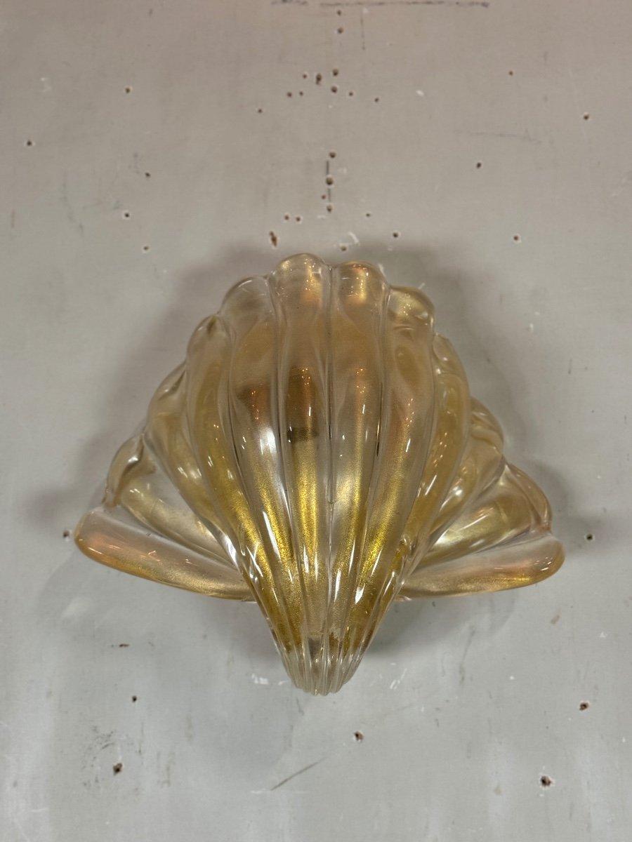 20ième siècle Applique vénitienne en verre doré de Murano Vers 1980 en vente