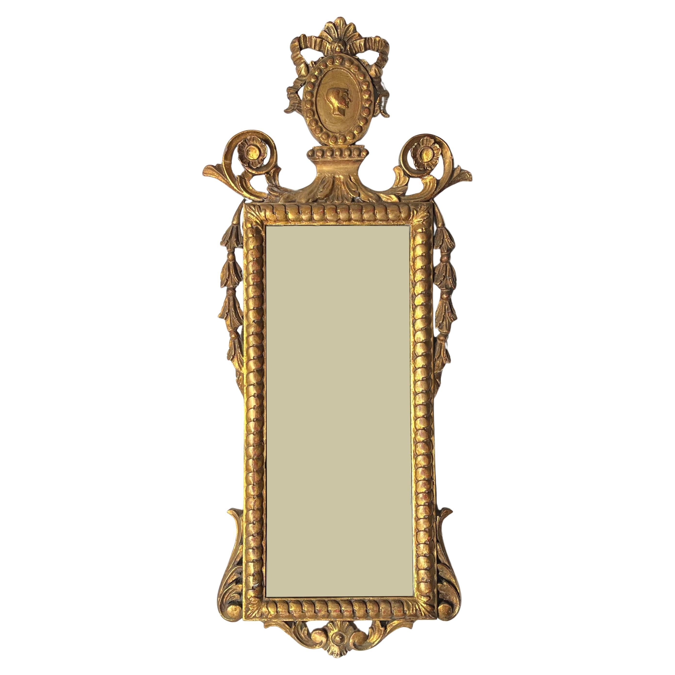 Specchio dorato neoclassico metà del XX secolo