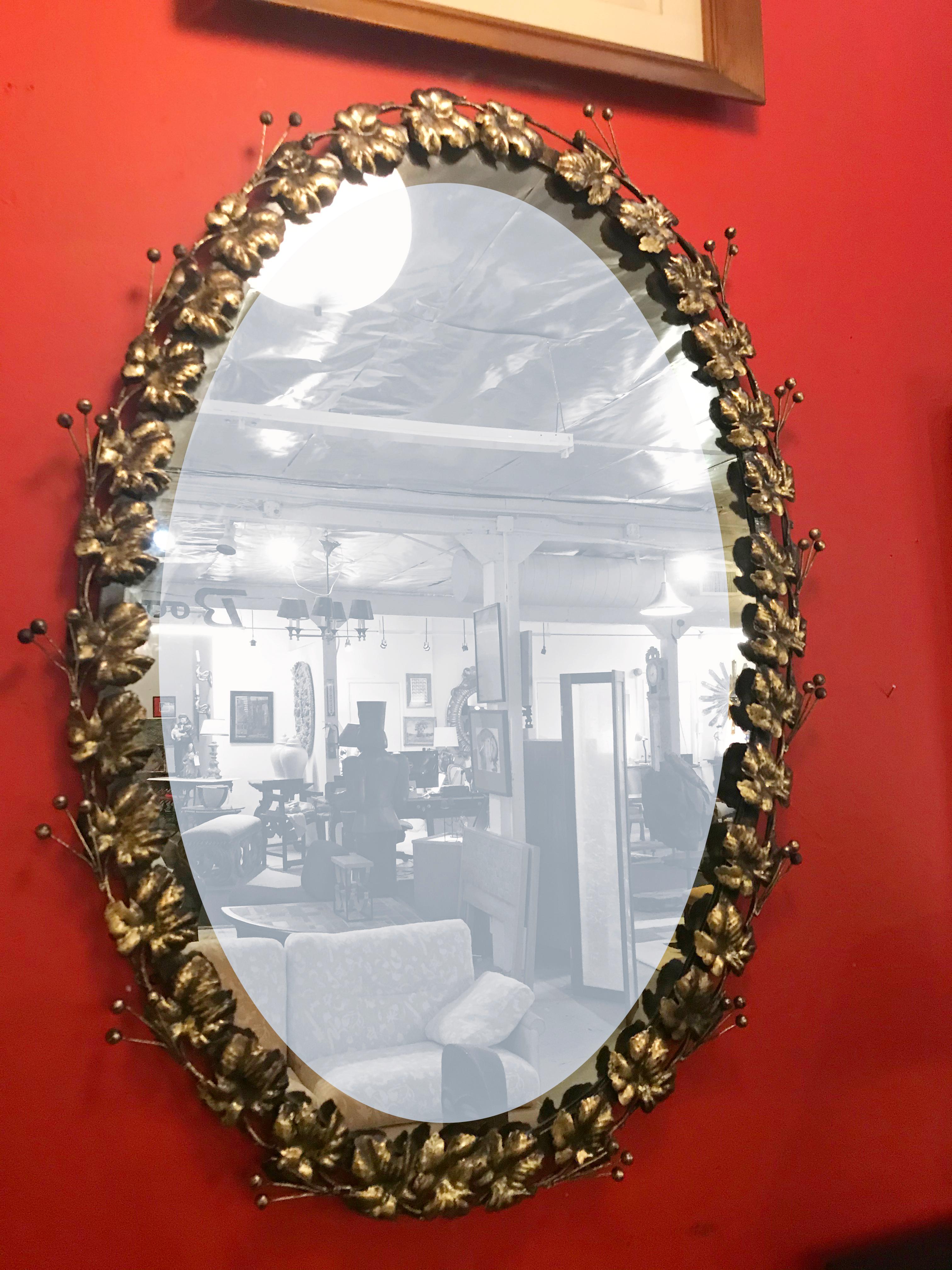 American Gilded Oval Mirror