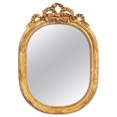Gilded Oval Mirror with Bow Detail