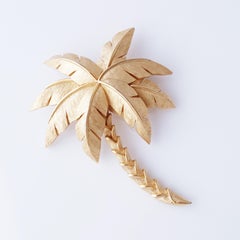 Gilded Oversized Palm Tree Brooch By Crown Trifari, 1950s