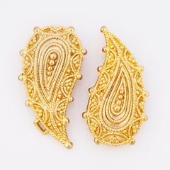 Gilded Paisley Belt Buckle By Mimi di Niscemi, 1980s